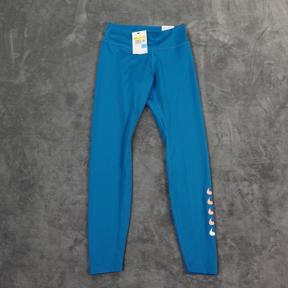 Nike Dri-FIT Leggings‎ Womens Small Blue Running Mid Rise 7/8 Length DJ0934-301